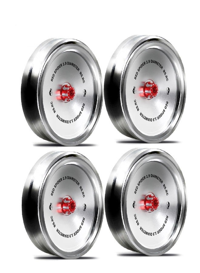 Chanjorlin 1.9 RC Beadlock Wheels Rims 12mm Hex Aluminum Alloy 1/10 Mud Crawler Tires Hubs for 1:10 Rock Crawler Car Axial SCX10 90046 Tamiya CC01 RR10 RC4WD Redcat Gen8 Traxxas TRX4 4PCS (Silvery) - Image 1